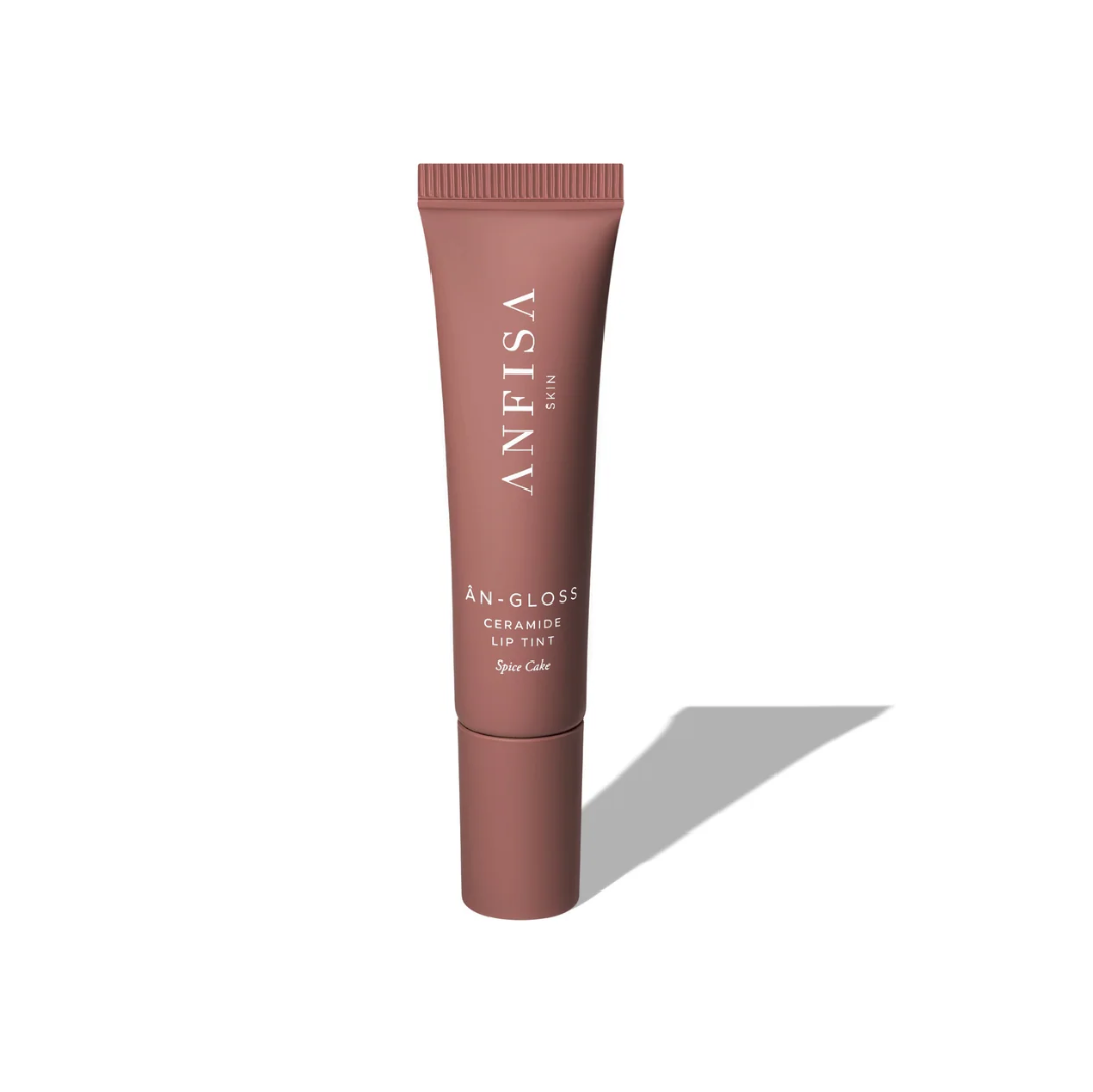 Lip tint tube with 'ANFISA' branding on a white background